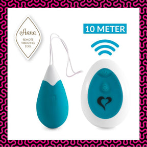 Anna Vibrating Egg with Remote Control USB Deep Green