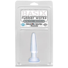 Basix Rubber Works Beginners Butt Plug - Colour Clear - Huuma.org