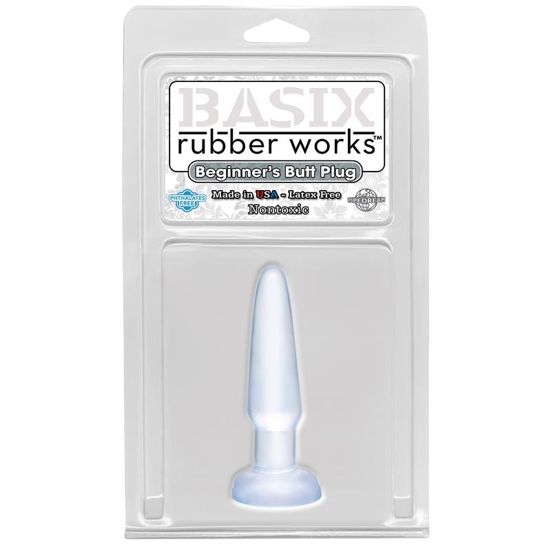 Basix Rubber Works Beginners Butt Plug - Colour Clear - Huuma.org