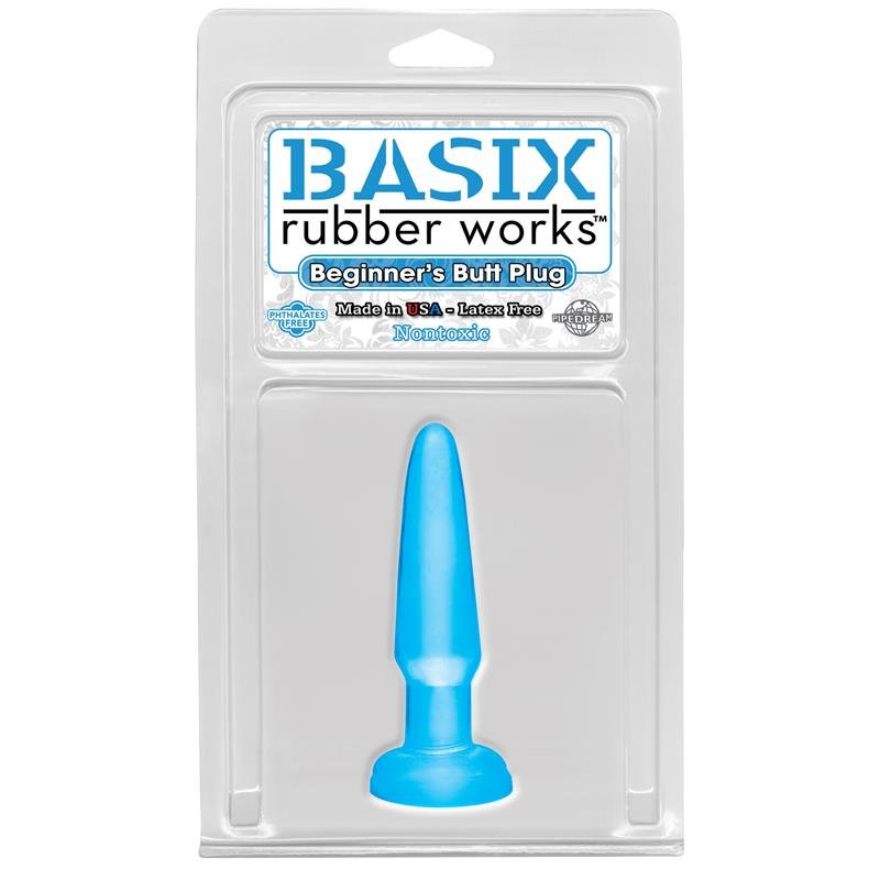 Basix Rubber Works Butt Plug Beginners - Colour Blue - Huuma.org