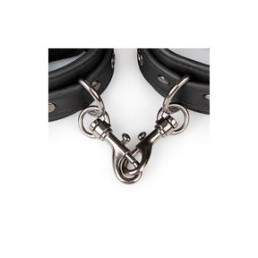 Black Synthetic Leather Handcuffs - Huuma.org