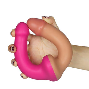 Double Dildo 12.5 Liquid Silicone Flesh and Pink