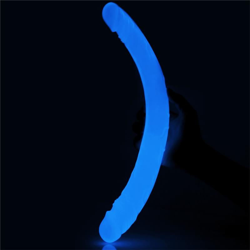 Double Dildo Lumino 14.5 Blue Light