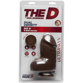 Dual Density Dildo Fat D with Testicles 6 Ultraskyn Chocolate
