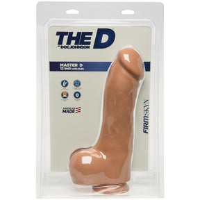 Dual Density Dildo Master D with Testicles 12 Firmskyn Vanilla