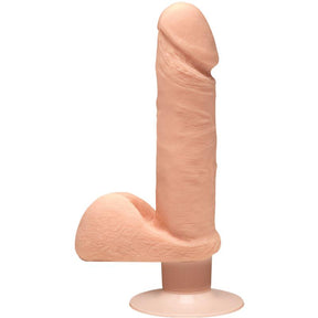 Dual Density Dildo Perfect D with Vibration and Testicles 7 Vanilla