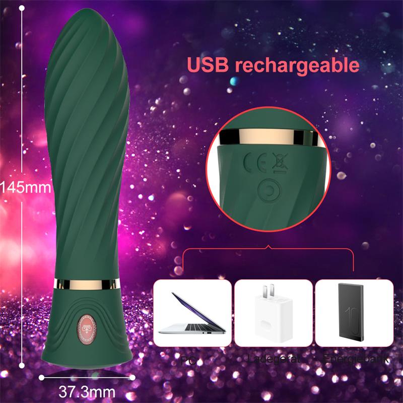Edan Stimulator Soft Headed Liquid Silicone USB Blackish Green