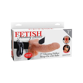 Fetish Fantasy Series 17,7 cm Vibrating Hollow  Strap-On Flesh