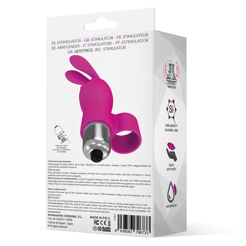 Fingyhop Vibrating Bullet with Rabbit Silicone Pink