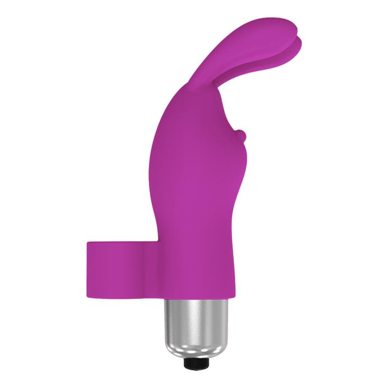 Fingyhop Vibrating Bullet with Rabbit Silicone Purple