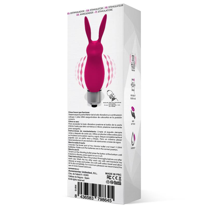 Hopye Rabbit Vibrating Bullet Silicone Pink