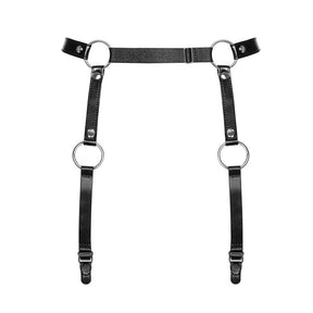 Leather Look Bondage Suspender Belt OS