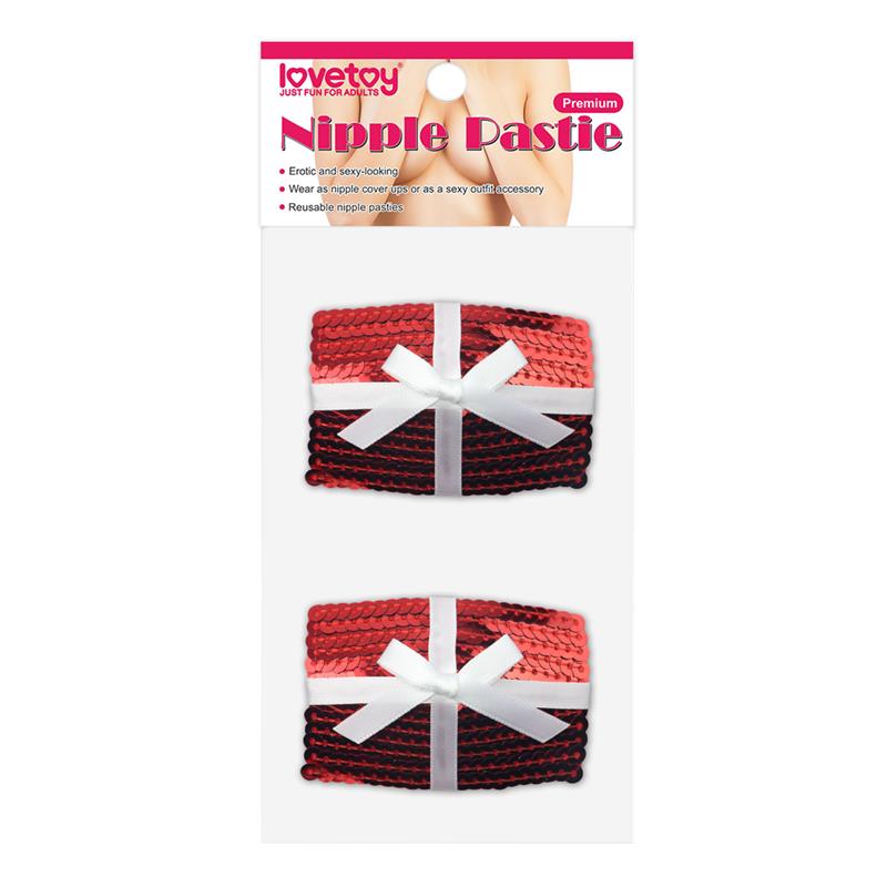 Nipple Covers Reusable Sequin Red