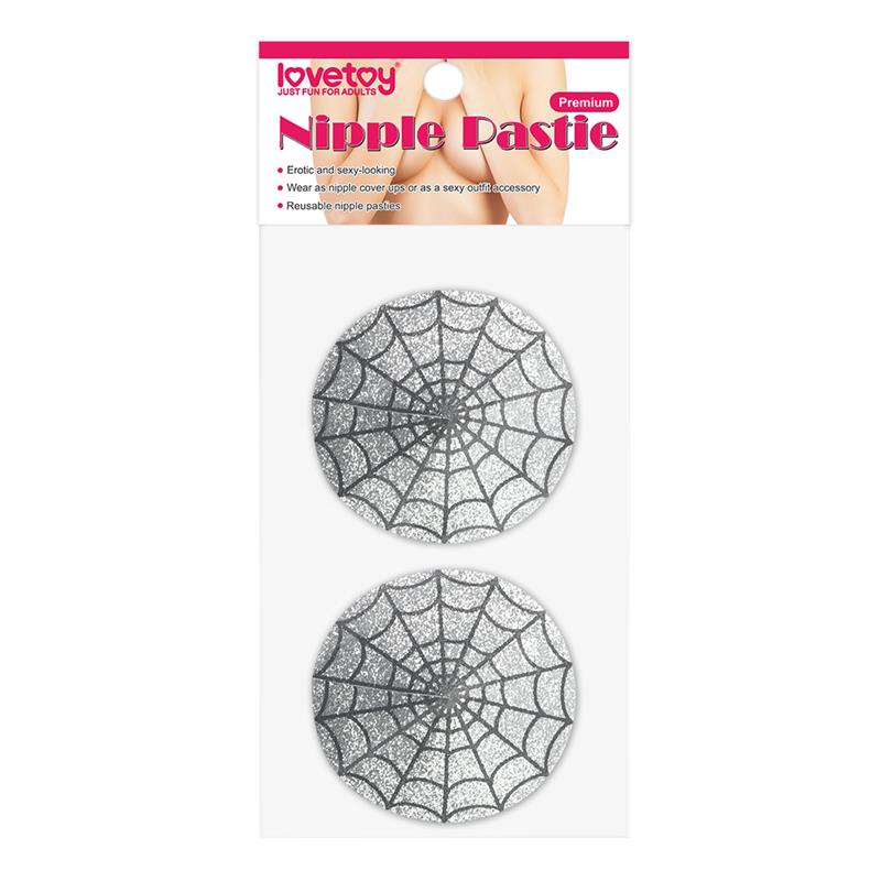 Nipple Covers Reusable Spider Pattern Silver