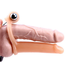 Penis Sleeve with Vibration 15.5 cm Flesh