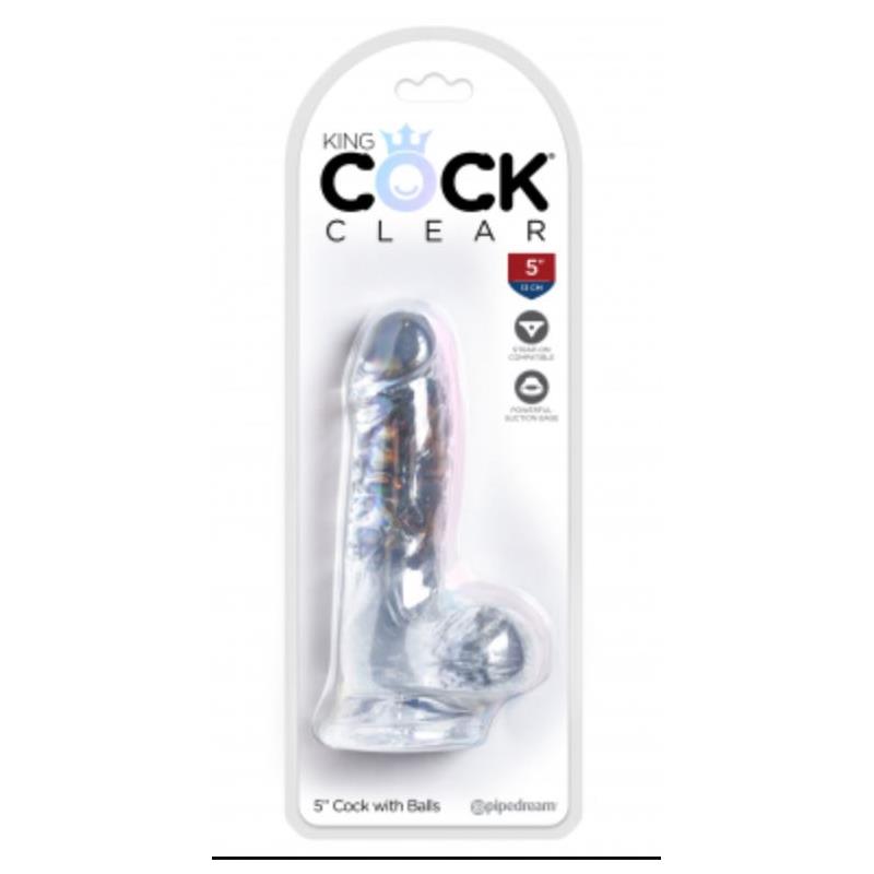 Realistic Dildo with Testicles 5 Clear