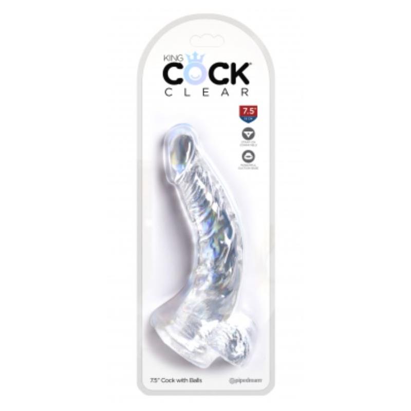 Realistic Dildo with Testicles 7.5 Clear