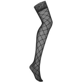 S811 Fishnet Hold Up Stockings with Silicone Edge