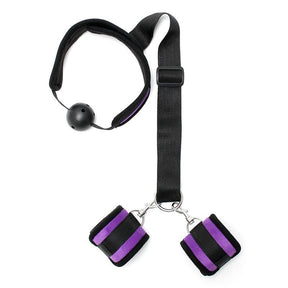 Set Mouthgag with Cuffs Purple