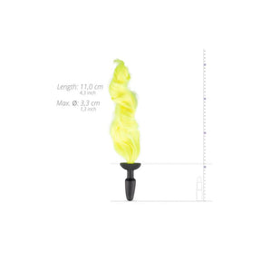 Silicone Butt Plug With Tail - Yellow