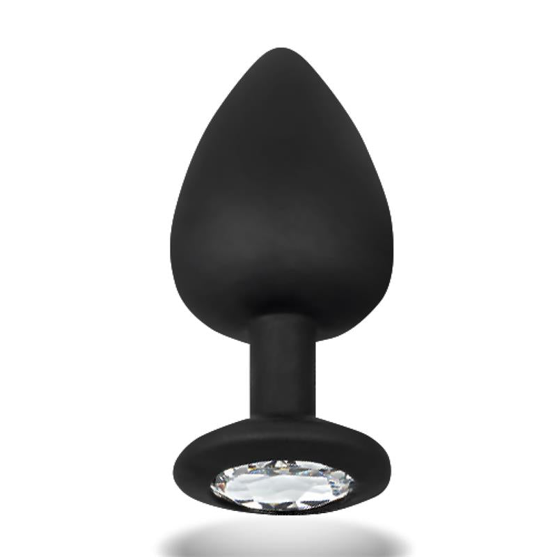 Sparkly Butt Plug with Jewel Silicone Size L 9.5 cm x 4.5 cm