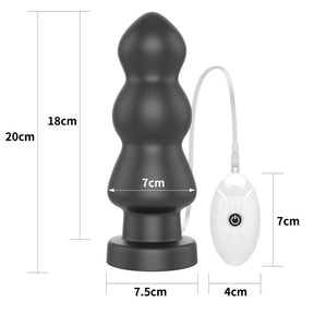 Vibrating Butt Plug King Sized 7.8 Black