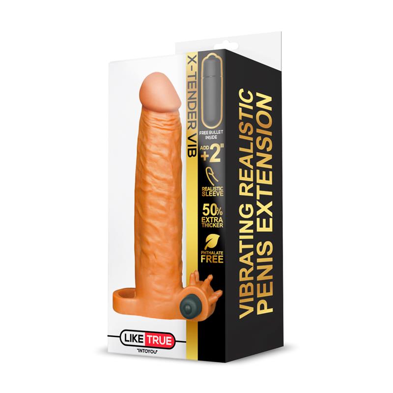 X-Tender Realistic Penis Sleeve with Vibrating Bullet